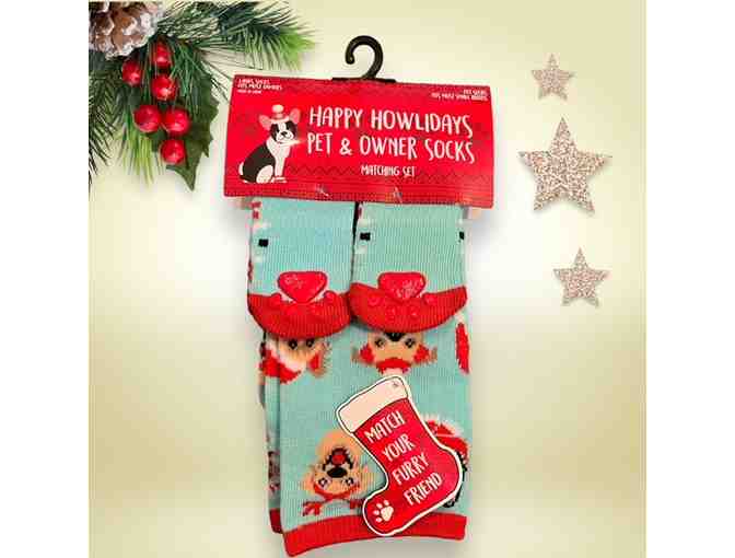 Happy Howlidays Pet and Owner Socks - Matching Set - Photo 1