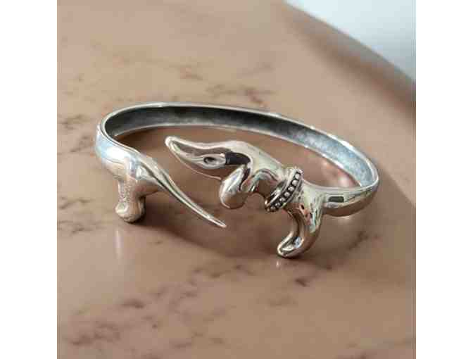 Cuff Bracelet - Sterling Silver Dachshund - STUNNING!