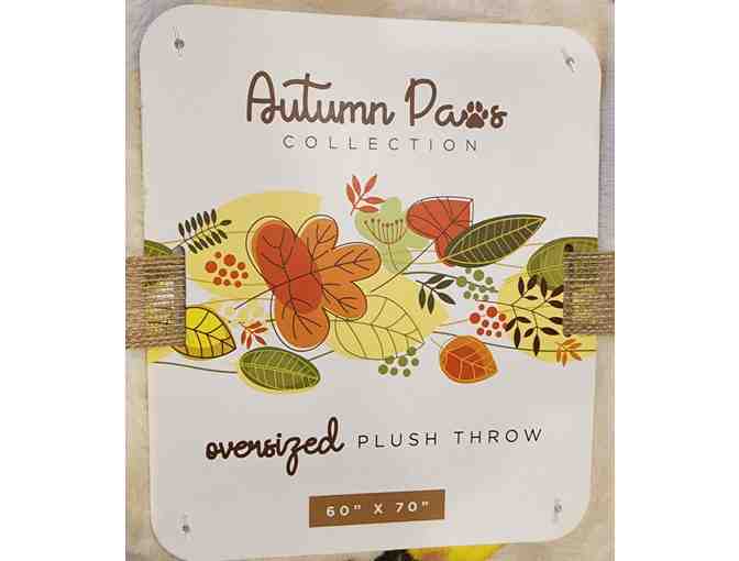 Autumn Paws Plush Throw Blanket