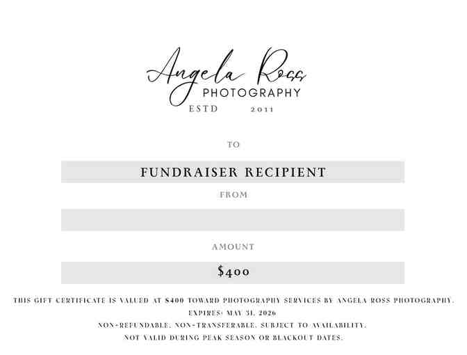 Gift Certificate - Angela Ross Photography