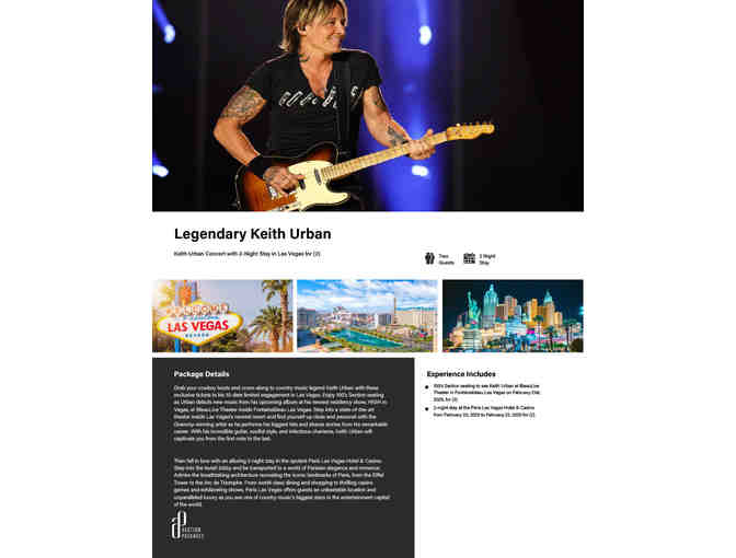 Keith Urban Concert with 2-Night Stay in Las Vegas for (2)