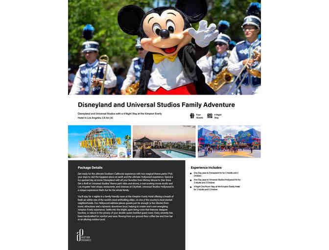 Disneyland and Universal Studios with a 4 Night Stay at the Kimpton Everly Hotel for (4)