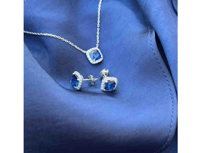 Modern Sapphire Necklace & Earrings & Ring Set