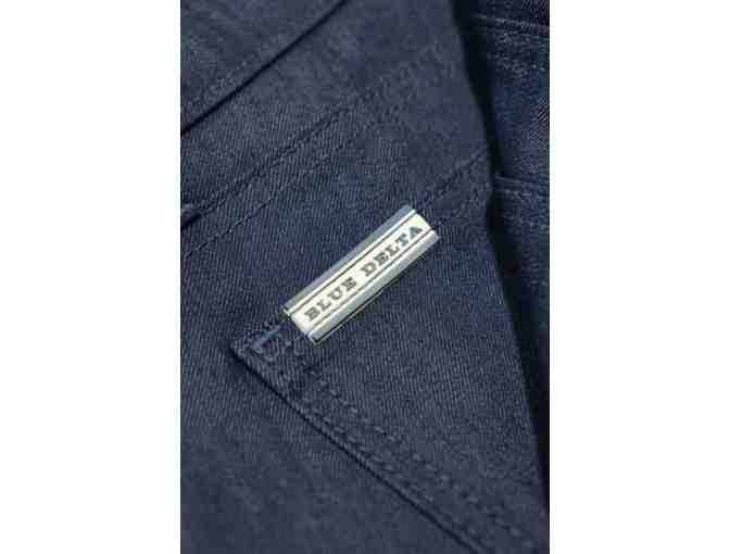 Custom Pair of Blue Delta Jeans - Photo 1