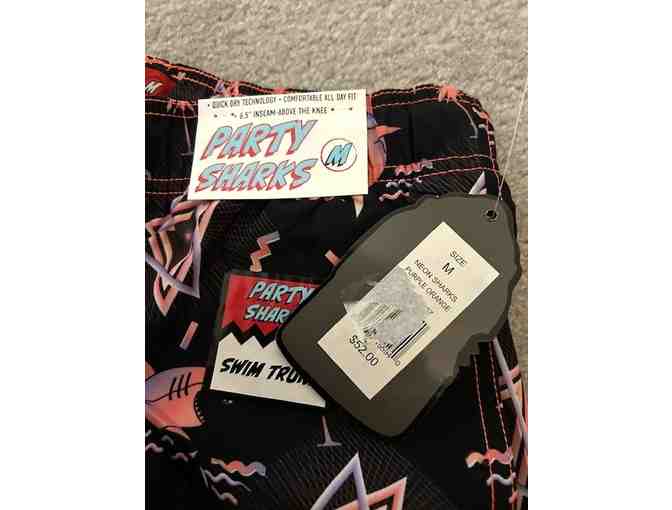 Swim Suit: Shark Neon (New, Size MEDIUM Party Sharks)