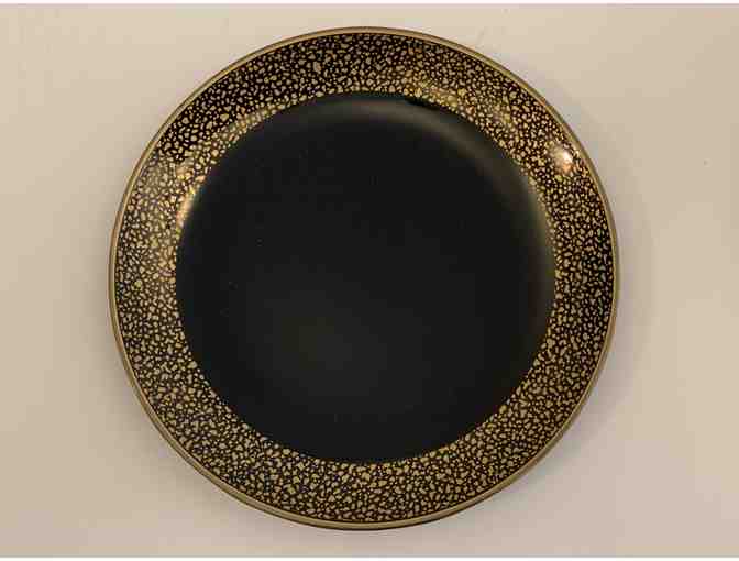 Japanese Yuki Torii Lacquerware Plates with Urushi Painting: Set of 5
