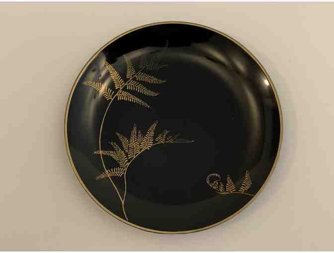 Japanese Yuki Torii Lacquerware Plates with Urushi Painting: Set of 5