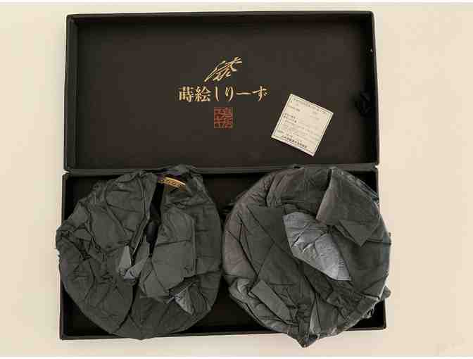 Japanese Yuki Torii Lacquerware Plates with Urushi Painting: Set of 5
