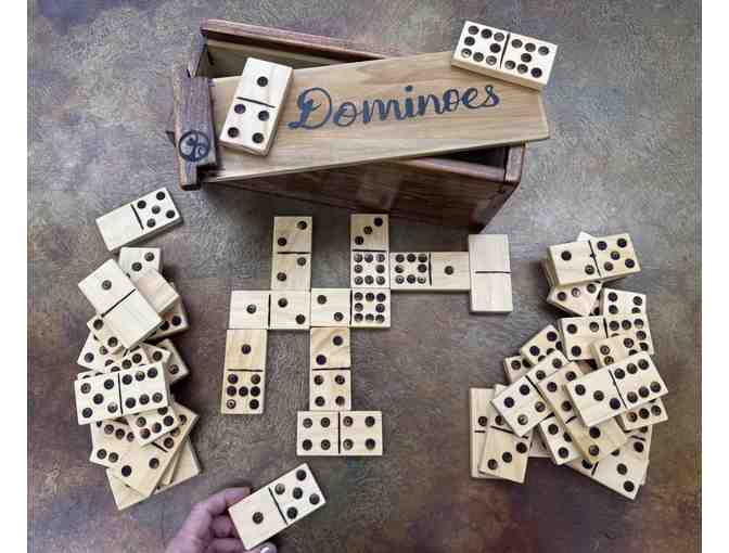 Handmade wood burned Dominoes
