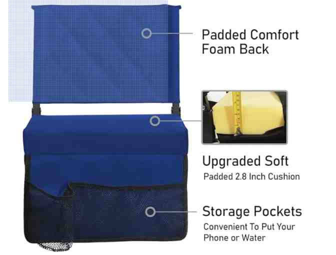 Bleecher seat with back support