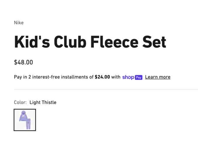 Nike Kids Club Fleece Set Size 6-7 - Photo 3