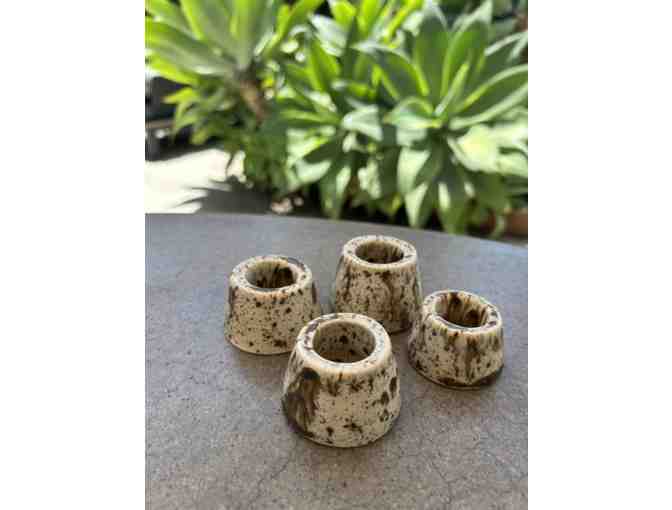Handmade Ceramic Candle Holders, Small Plate & Bowl