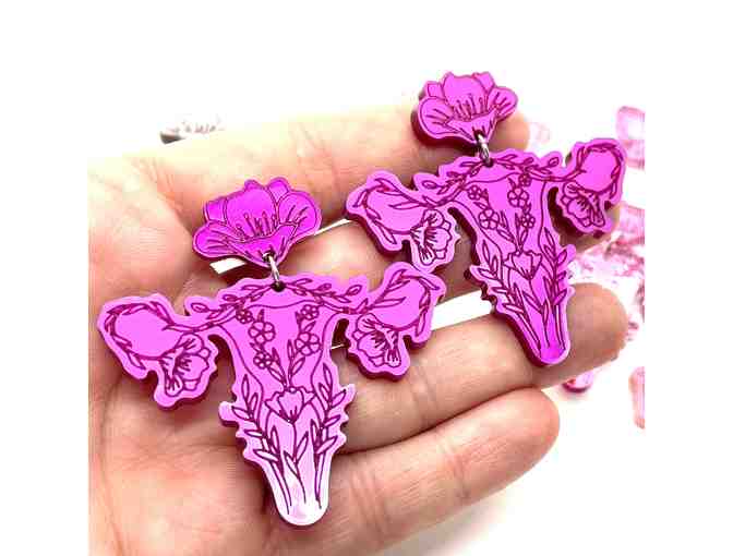 Floral Uterus Earrings by LittleKiku