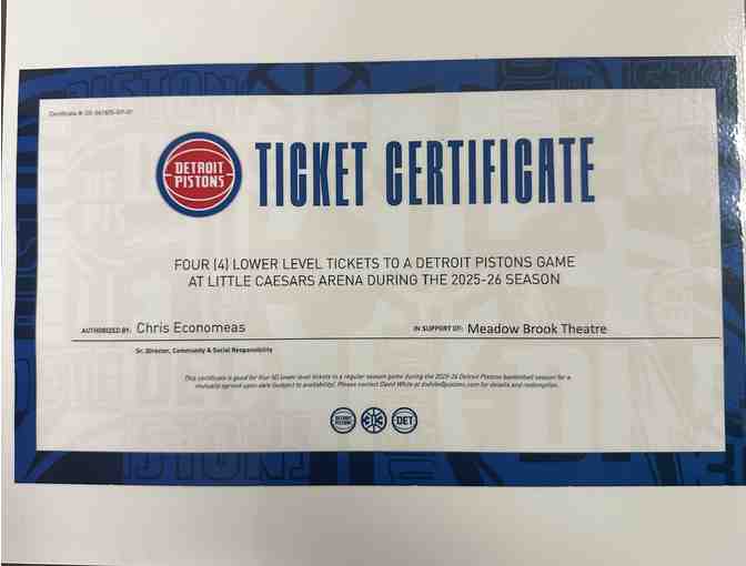 Detroit Pistons Basket with Tickets, Signed Memorabilia, and More