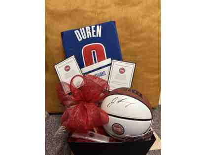 Detroit Pistons Basket with Tickets, Signed Memorabilia, and More
