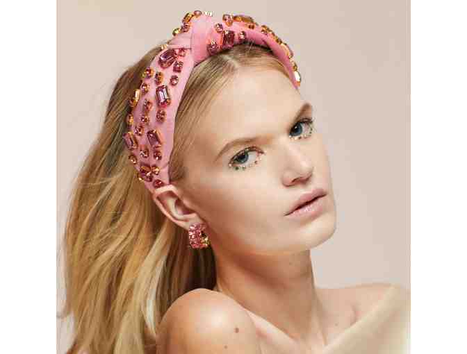 Tourmaline Rectangle Crystal Velvet Knotted Headband