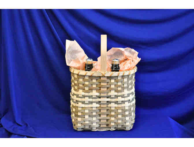 Hand Woven Basket by Mrs. O'Brien & Two Bottles of Beer