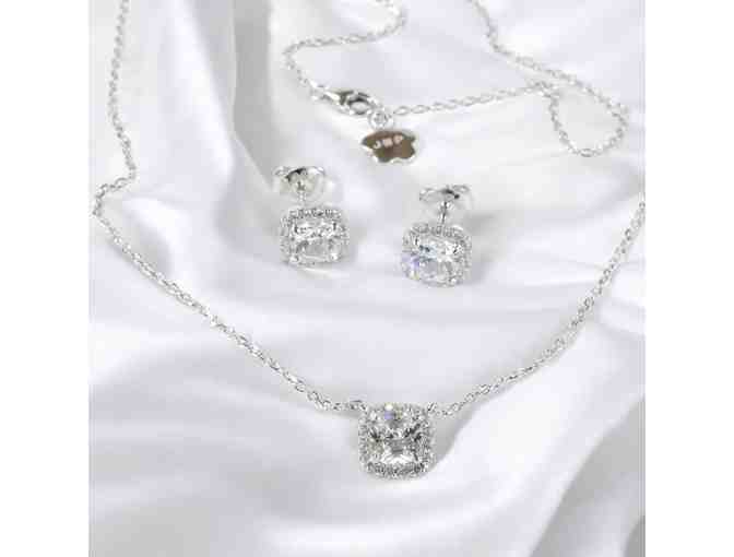 Modern Classic Necklace, Earrings & Ring Set in White Gold