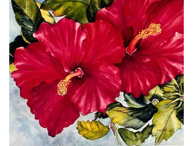 'Red Hibiscus' Giclee by Sheree Latif