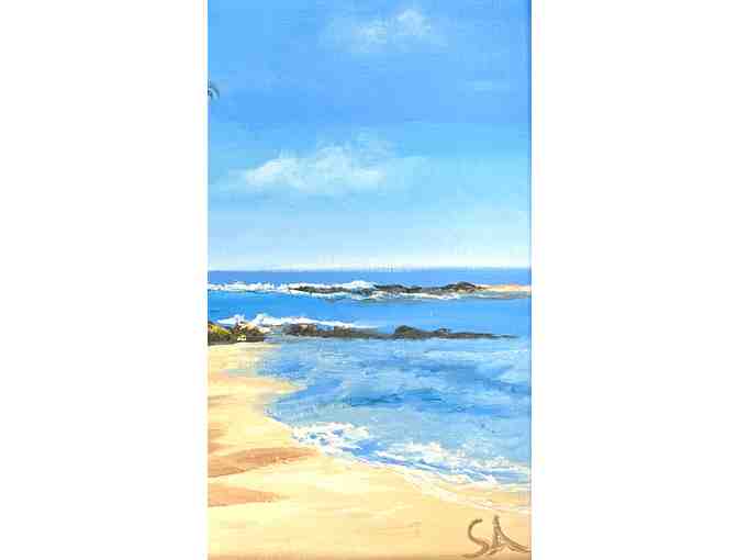 'Poipu Beach's Keiki Pond' Original Oil Painting by Sandra Ambrose