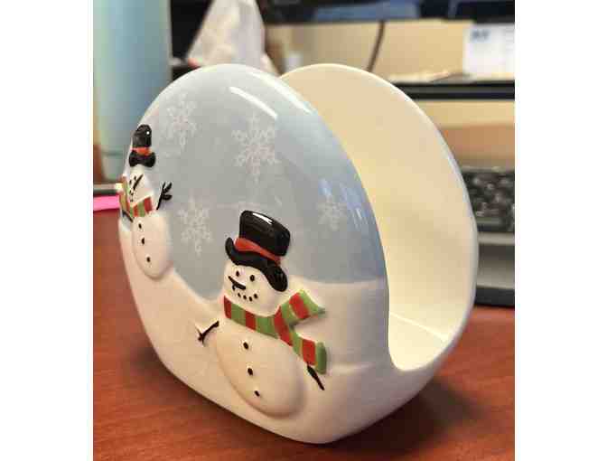 Vintage Kmart Snowman Napkin Holder