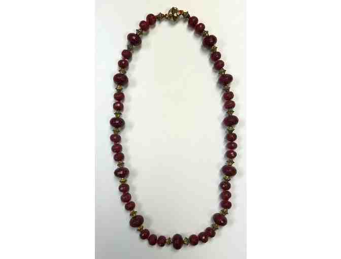 Choker with Ruby Quartz Beads-Lot 61
