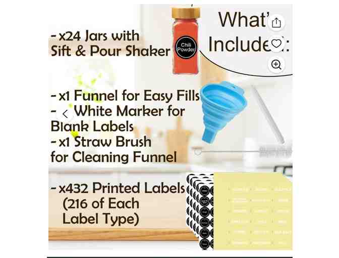 24 - 4oz. Glass Spice Jars with Bamboo Lids