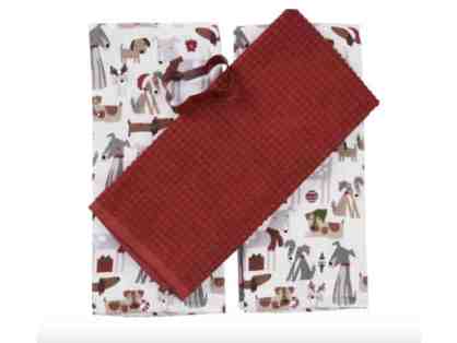 Happy Pup Christmas Kitchen Towel Set with Cookie Cutter