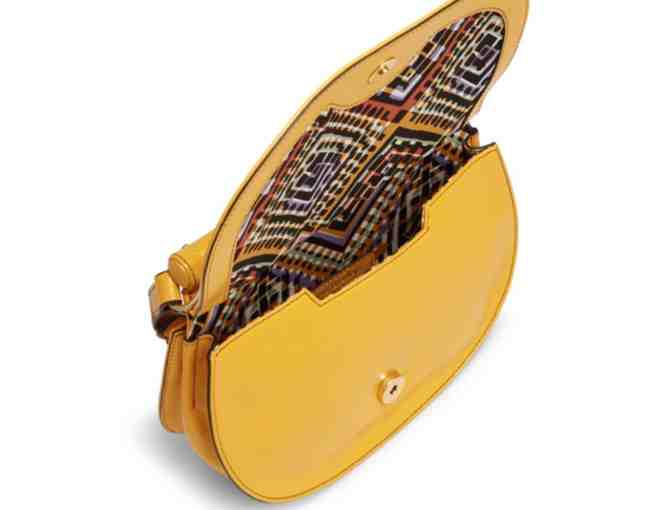 Vera Bradley Leather Sidesaddle Crossbody in Gallatin Maize with Mesa Brown - Photo 2