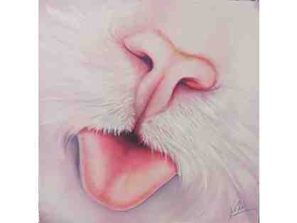 Acrylic Original Cat Painting "Kitty Kisses" by Kathleen Zierhut