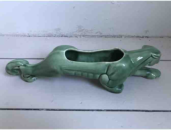 Mid-century modern ceramic green panther