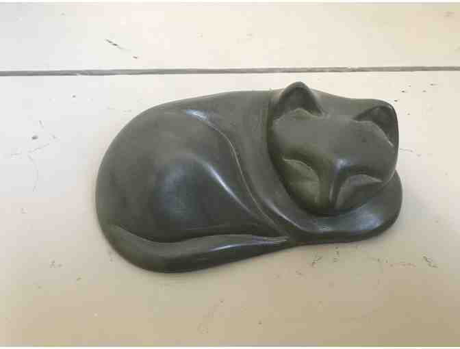 Soap Stone Sleeping Cat Paper Weight - Photo 1