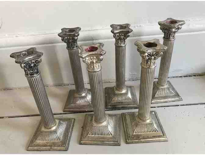 Set of six ornate candle sticks - Photo 1