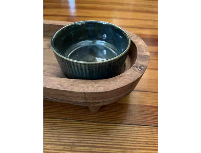 Hand-Crafted Serving Tray with 2 Ceramic Bowls by Arcadia Wood - Photo 3