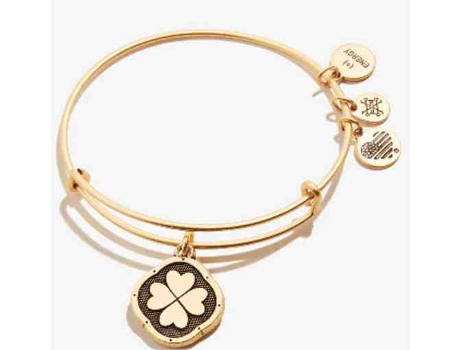 Alex and Ani Four Leaf Clover Charm Bangle in Gold