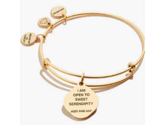 Alex and Ani Four Leaf Clover Charm Bangle in Gold