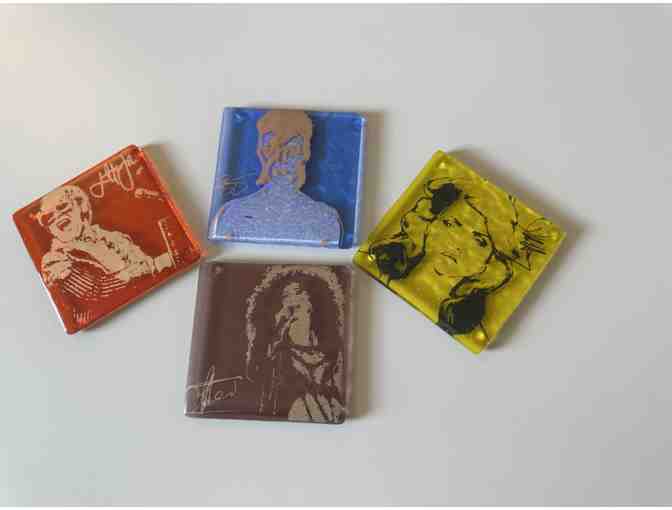 Musical Legends Glass Coaster Set -- Verre Modern