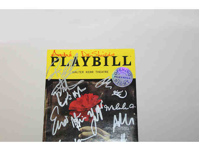 Hadestown Amber Gray stage-worn hair piece & full cast-signed Opening Night Playbill