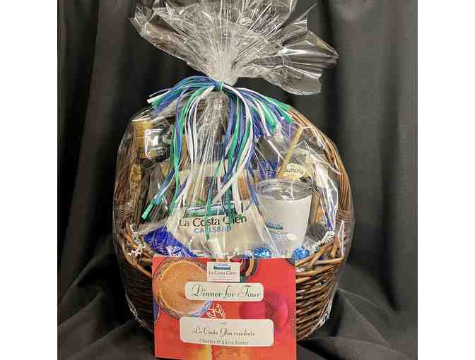 La Costa Glen Gift Basket and Dinner for Four with Charles and Alicia Foster