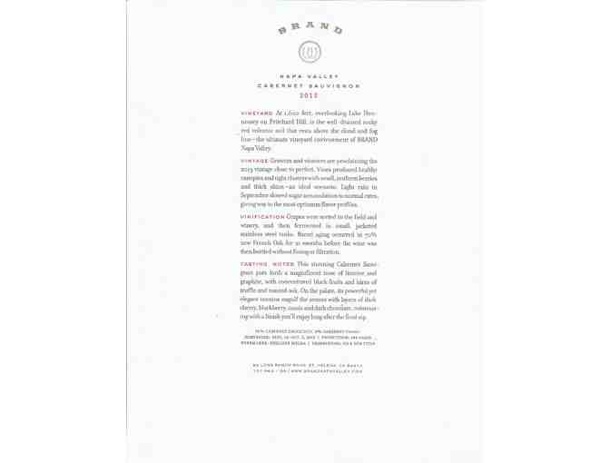 BRAND 2013 Napa Valley Cabernet Sauvignon Twin Pack