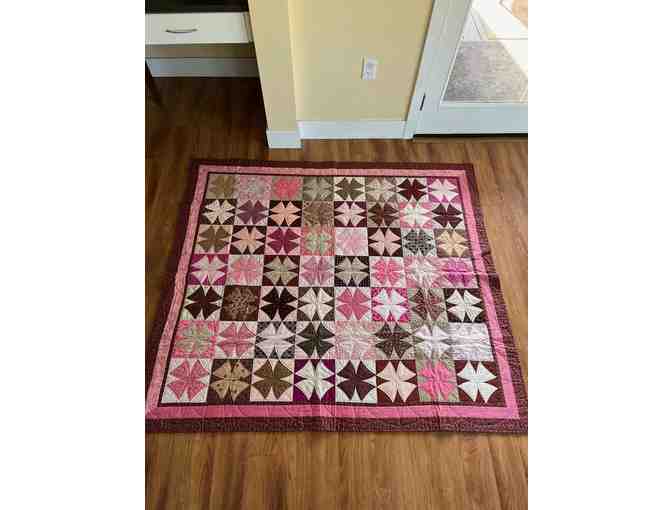 Quilt: Pink and Brown - Handmade by Kathie Cook