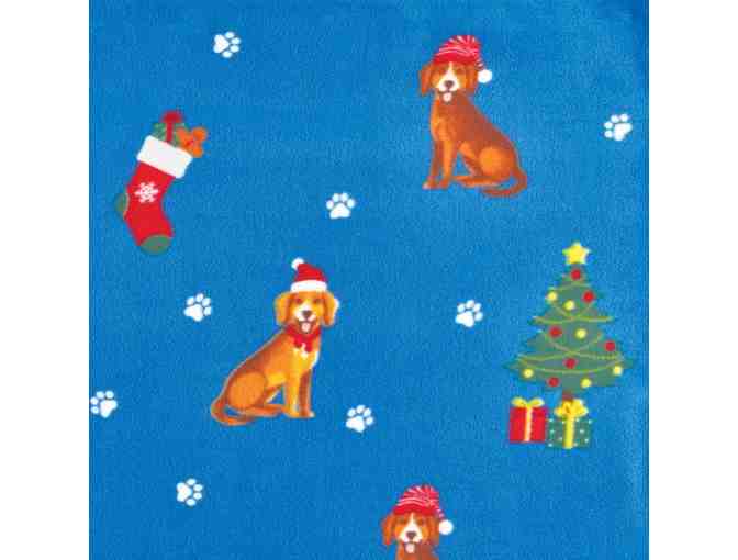 Christmas Dog Soft Fleece Zippered Cuddle Wrap Blanket