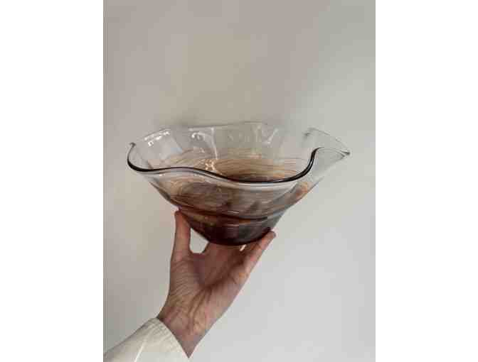 Ruffled Glass Bowl (handmade)