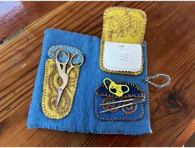 Cross stitch and embroidered sewing case