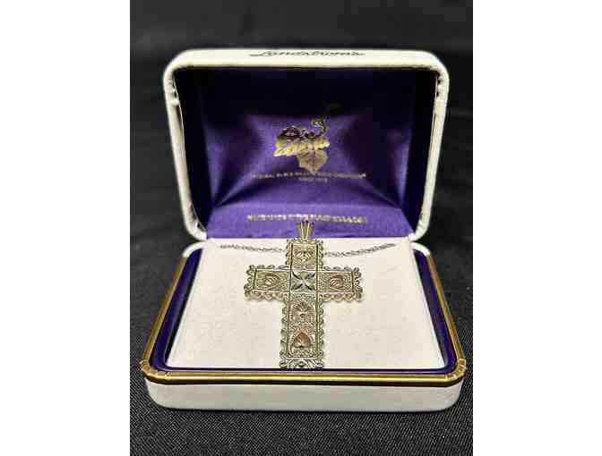 Black Hills Gold and Silver Cross Necklace from Father and Son Jewelry