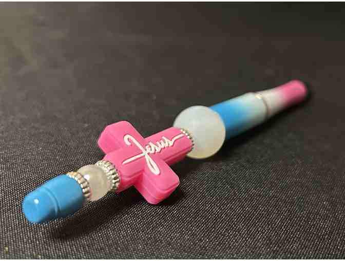 Pink Cross and Heart Pen Set