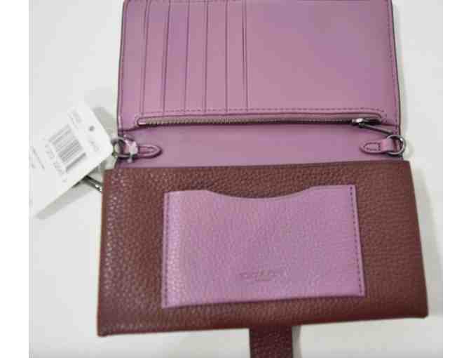 Coach Colorblock Wine Multicolor Leather Wallet Wristlet