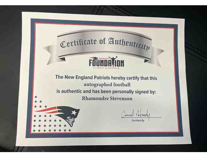 Patriots Team Issued, Signed Football - Rhamondre Stevenson #38