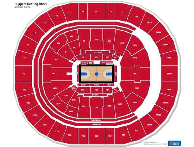 4 premium seats plus club passes and parking for the LA Clippers Game on Tuesday, April 8