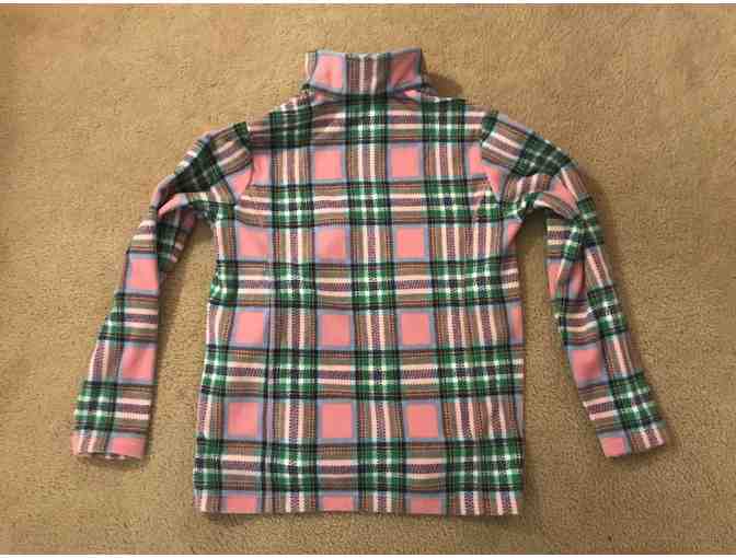Lands' End Pink Plaid 1/4 Zipper Fleece - Photo 2